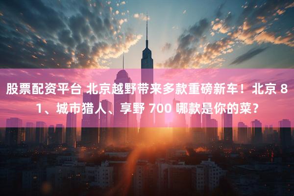 股票配资平台 北京越野带来多款重磅新车！北京 81、城市猎人、享野 700 哪款是你的菜？
