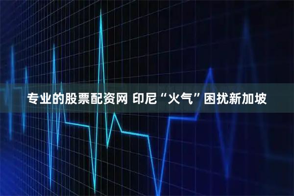 专业的股票配资网 印尼“火气”困扰新加坡